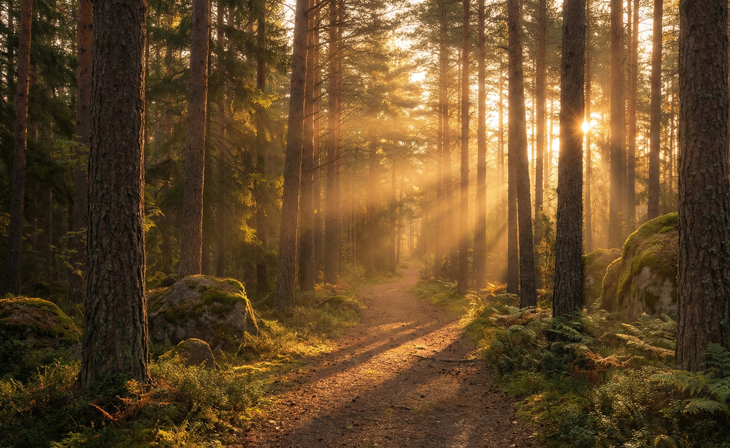 יער עם קרני שמש - קבלה רדיקלית